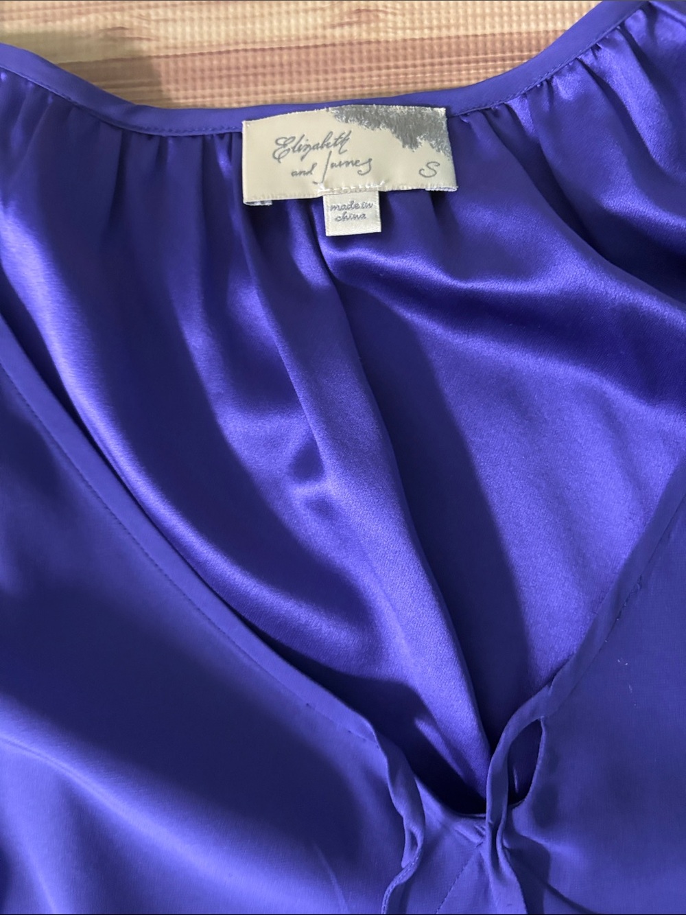 Elizabeth and James V-Neck Long Sleeve Blouse in Royal Purple